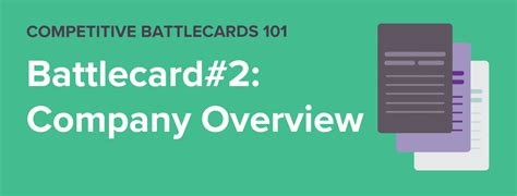 Competitive Battlecards 101: Company Overview Battlecard .